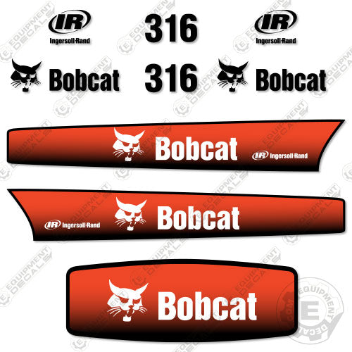 Fits Bobcat 316 Decal Kit Mini Excavator - 3M VINYL! 316, decal kit