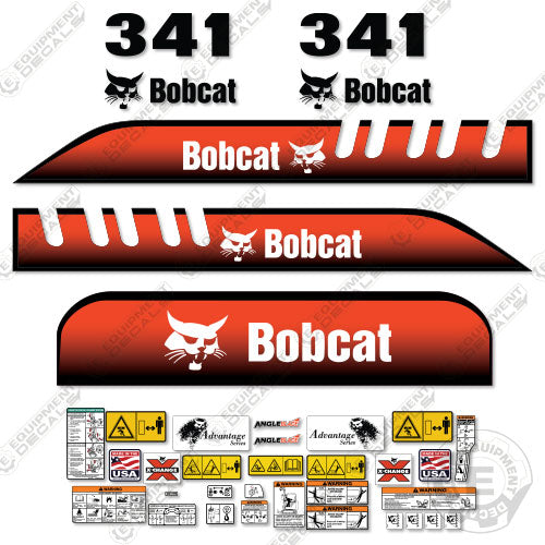 Fits Bobcat 341 Decal Kit Mini Excavator (Older Style) 341, decal kit