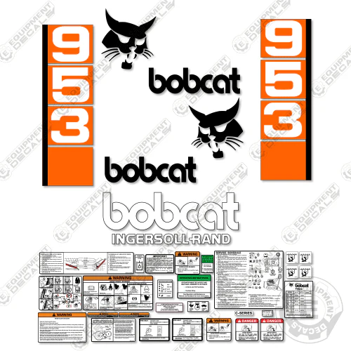 Fits Bobcat 953 Skid Steer Decal Kit (Orange) decal kit