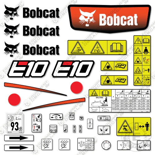 Fits Bobcat E10 Mini Excavator Decal Kit 10, decal kit, e10