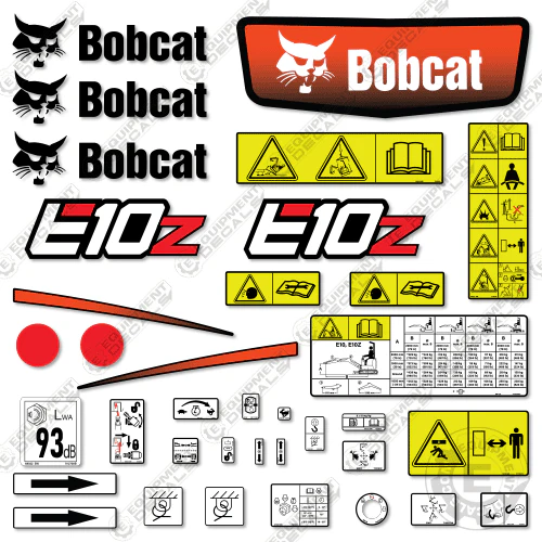 Fits Bobcat E10Z Mini Excavator Decal Kit 10, 10z, decal kit, e10, e10z