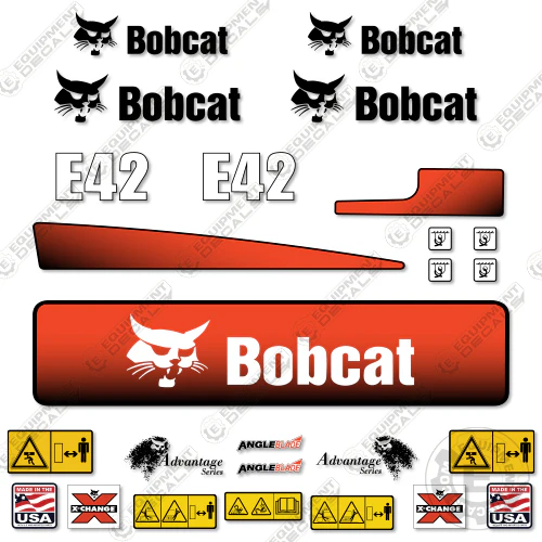 Fits Bobcat E42 Decal Kit Replacements Mini Excavator 42, decal kit, e-42, e42