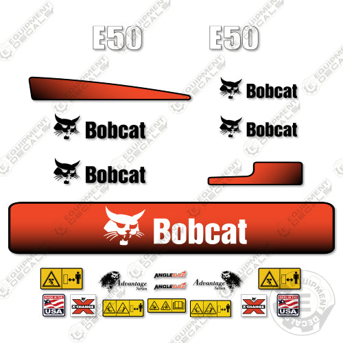 Fits Bobcat E50 Mini Excavator Decal Replacement Kit decal kit