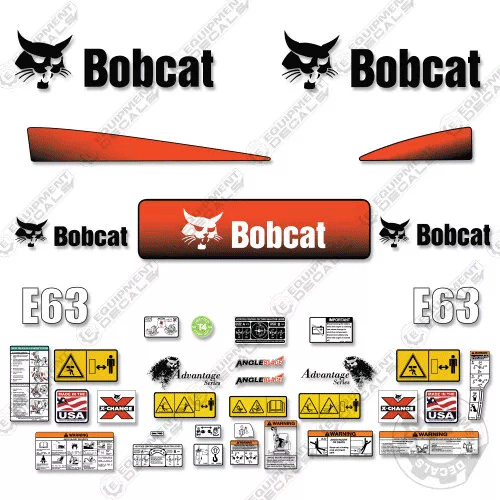 Fits Bobcat E63 Mini Excavator Decal Kit 63, decal kit, e-63, e63