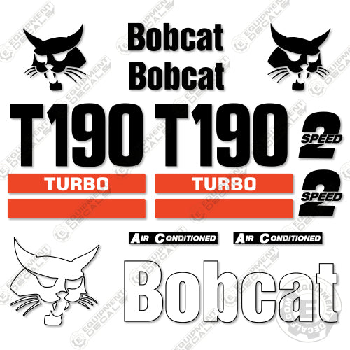 Fits Bobcat T190 Skid Steer Decal Kit Turbo 190, decal kit, t, t-190, t190
