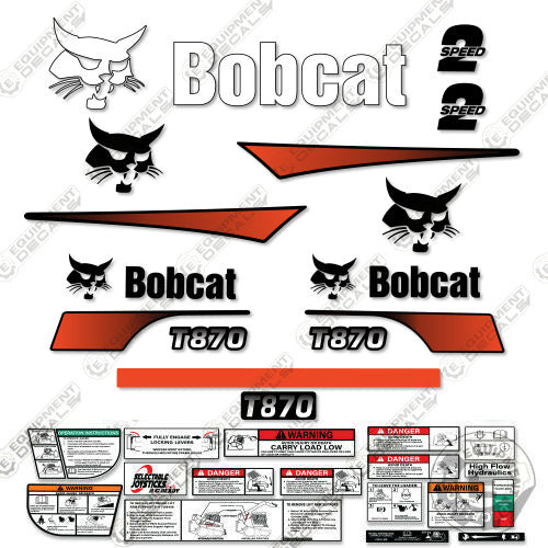 Fits Bobcat T870 Decal Kit (Alternate REAR) - Skid Steer 870, decal kit, t-870, t870