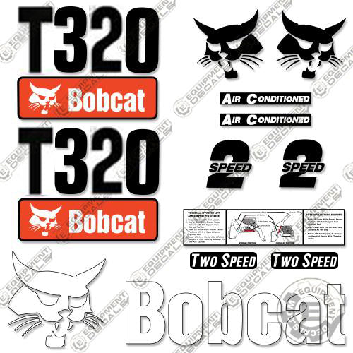 thumbnail image 2 of Bobcat T320 Skid Steer Vinyl Decal Sticker Set - 25 Piece Kit, Made In USA 2 of 3