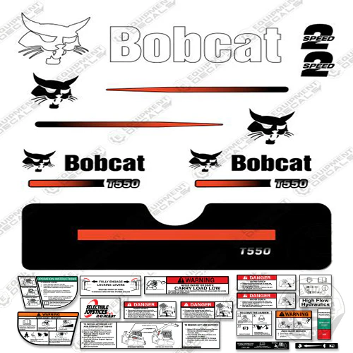 Fits Bobcat T-550 Skid Steer Decal Kit (Straight Stripes) decal kit