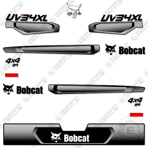 Fits Bobcat UV34XL 4x4 Decal Kit Utility Vehicle - CUSTOM BLACK 34, 34xl, decal kit, uv34, uv34xl