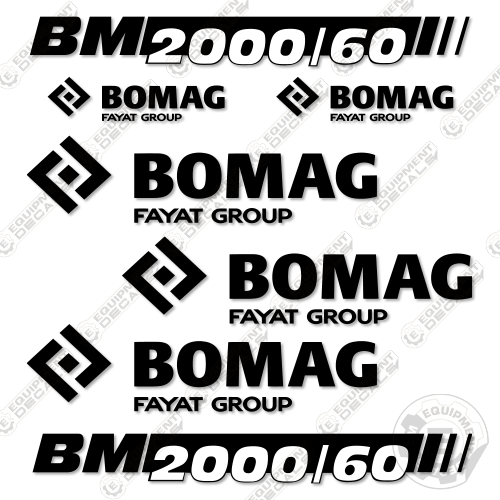 Fits Bomag BM2000/60 Decal Kit Cold Planer 2000, 2000-60, bm2000, bm2000/60, decal kit, tec