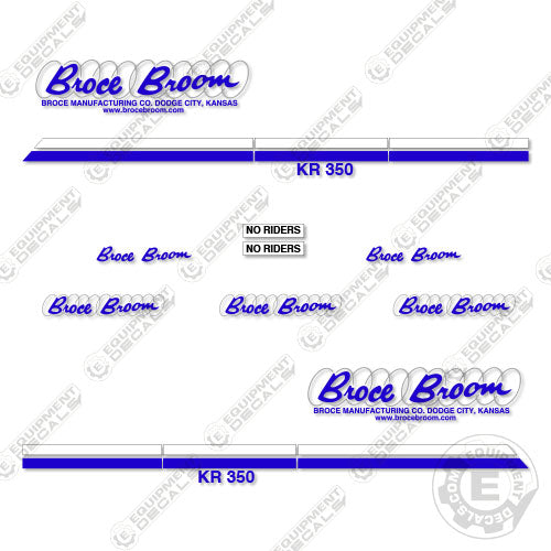 Fits Broce KR350 Decal Kit Front Broom Sweeper 350, decal kit, kr-350, kr350
