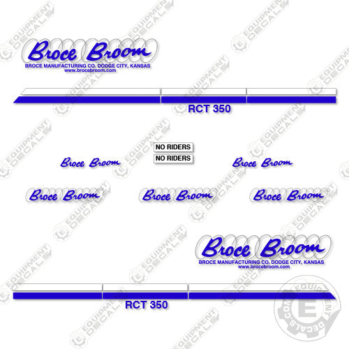 Fits Broce RCT350 Decal Kit Front Broom Sweeper 350, decal kit, rct, rct-350, rct350