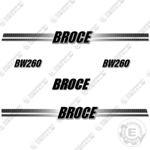 Fits Broce BW260 Decal Kit Front Broom Sweeper 260, BW, bw260, decal kit
