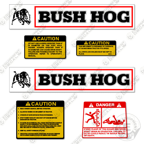 Fits Bush Hog PHD2101 Decal Kit Post Hole Digger 2101, decal kit, phd, phd2101