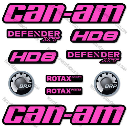 Fits Can-Am Defender XT HD8 Decal Kit ATV - CUSTOM PINK! decal kit, defender, defender xt, hd8