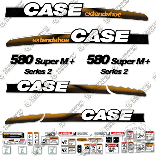 Fits Case 580 Super M+ Decal Kit Series 2 BackHoe Loader (EXTENDAHOE) 580, decal kit, superm+