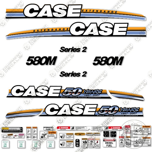Fits Case 580M Decal Kit 50 Year Anniversary Series 2 Backhoe Loader (EXTENDAHOE) 580, 580m, decal kit