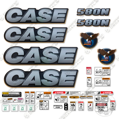 Fits Case 580N Decal Kit Back Hoe Loader 580-n, 580n, decal kit