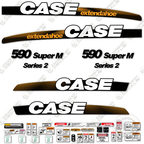 Fits Case 590 Super M Decal Kit Series 2 BackHoe Loader 590, 590 super, 590m, decal kit, series-2, series2