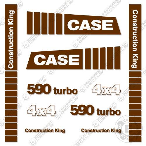 Fits Case 590 Turbo Decal Kit Loader Backhoe 4x4, 590, 590 turbo, decal kit, turbo