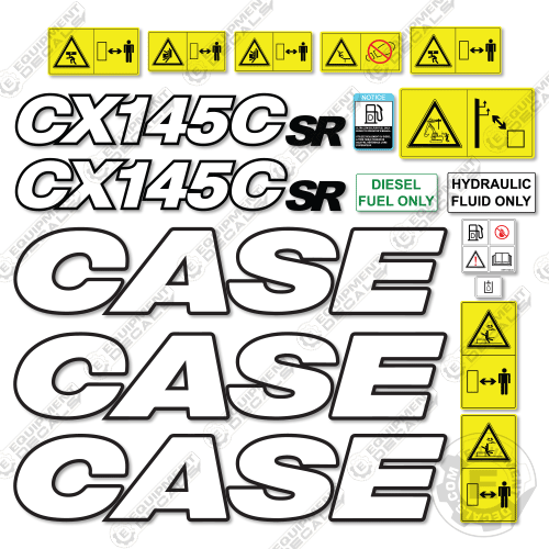 Fits Case CX145C Decal Kit Excavator 145, 145c, cx145, cx145c, decal kit