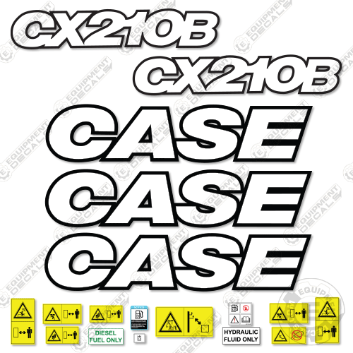 Fits Case CX210B Decal Kit Excavator - 3M Reflective! 210, 210b, cx, cx210, cx210b, decal kit