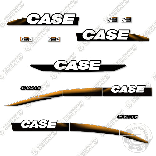 Fits Case CX250C Decal Kit Excavator 250, 250c, cx250, cx250c, decal kit