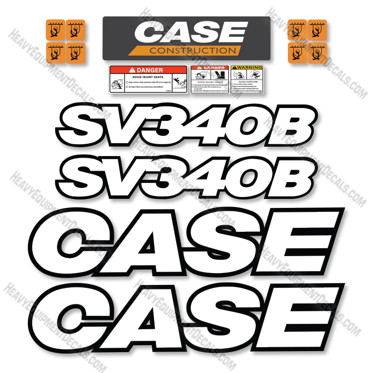 Fits Case SV340B Decal Kit Skid Steer 208, decals, sv-208, 208d, vibratory