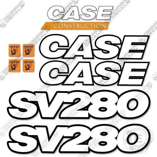 Fits Case SV280 Decal Kit Skid Steer - 3M REFLECTIVE Vinyl! 280, decal kit, sv-280, sv280