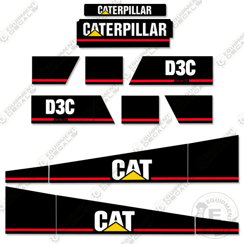 Caterpillar D3C Series III Equipment Decals INCR10Aug2021
