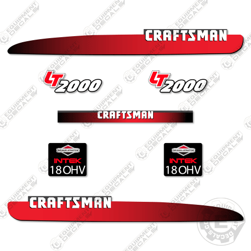Fits Craftsman LT2000 18OHV Decal Kit Mower 2000, decal kit, lt 2000, lt2000,18