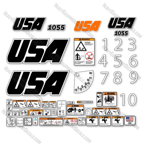 Custom USA Upgrade Fits JLG 1055 Decal Kit Telehandler - Aftermarket Kit decal kit