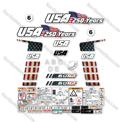 Custom USA Upgrade Fits JLG SKYTRAK 6042 Decal Kit Telehandler (2016+) - Aftermaket Kit 6042, decal kit, sky, sky-trak, trak