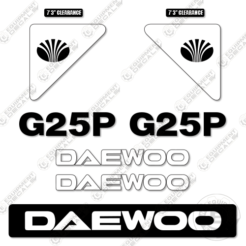 Fits Daewoo G25P Decal Kit Forklift 25, 25p, decal kit, g25, g25p