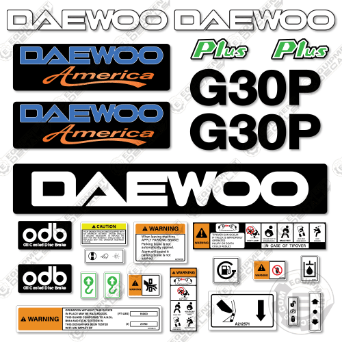 Fits Daewoo G30P Decal Kit Forklift 30, 30p, decal kit, g30, g30p