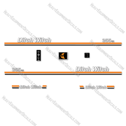 Fits Ditch Witch 255SX Decal Kit Trencher - WITH TRAILER DECALS! decal kit, ditch-witch, ditchwitch, trencher