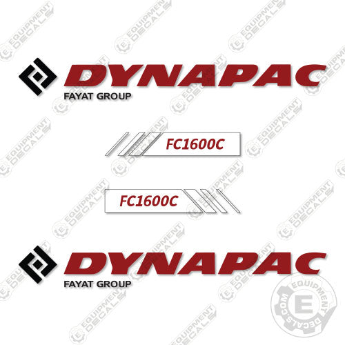 Fits Dynapac FC1600C Asphalt Paver 1600, 1600c, decal kit, fc1600, fc1600c