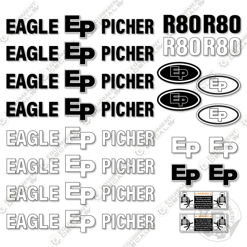 Fits Eagle Picher R80 Decal Kit Rough Terrain Forklift 80, decal kit, r-80, r80