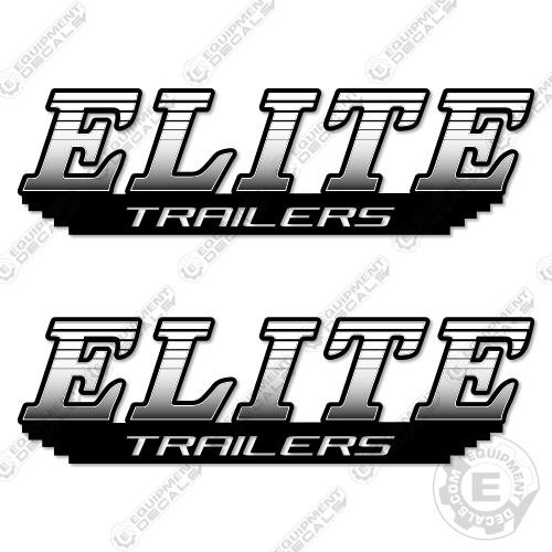 Fits Elite Trailers Decal Kit Trailer 36" Logos - Black Version decal kit
