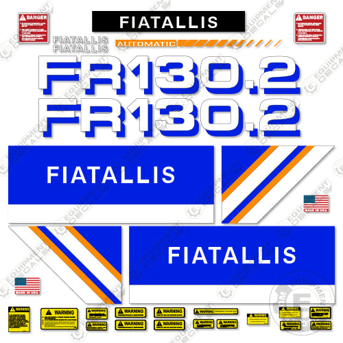Fits Fiat Allis FR130.2 Decal Kit Wheel Loader 130, 130.2, fiarallis, fiatallis, fr130, fr130.2, scraper, turbo