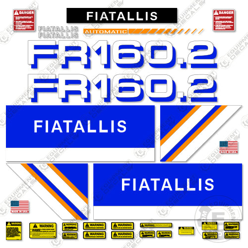Fits Fiat Allis FR160.2 Decal Kit Wheel Loader 160., 160.2, 1602, fiarallis, fiatallis, fr16, fr160, fr160.2, scraper, turbo