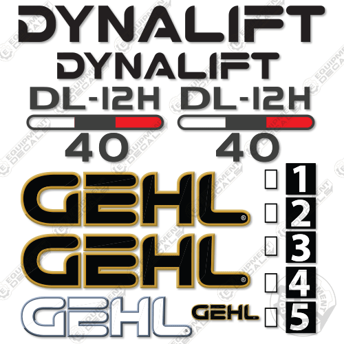 Fits GEHL DL-12H 40 Decal Kit Telescopic Forklift Telehandler 12, 12h, 40, decal kit, dl, dl-12, dl-12h, dl12, dl12h, dl12h40