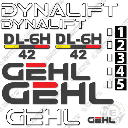 Fits GEHL DL6H-42 Decal Kit Telescopic Forklift Telehandler 42, 6h, 6h42, decal kit, dl, dl6, dl6h, dl6h42