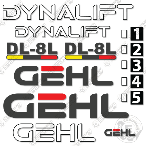 Fits GEHL DL-8L Decal Kit Telescopic Forklift Telehandler 8l, decal kit, dl, dl-8l, dl8l