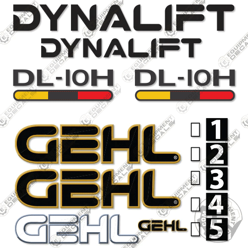 Fits GEHL DL10 Decal Kit Telescopic Forklift Telehandler 10h, decal kit, dl10, dl10h