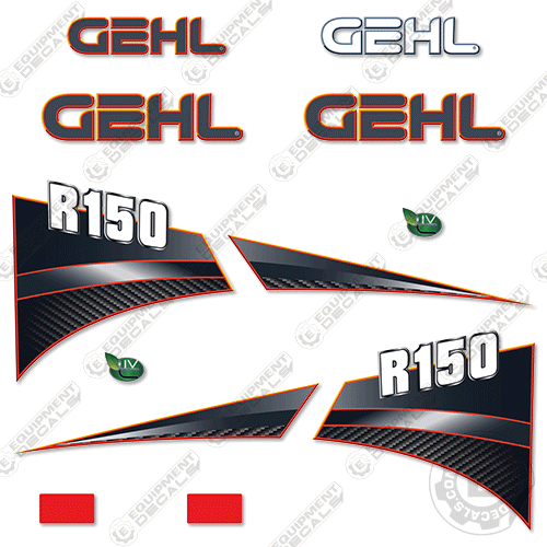 Fits GEHL R150 Decal Kit Skid Steer - Orange Version 135, decal kit, gehl, r135