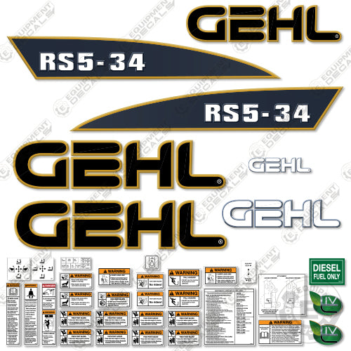 Fits GEHL RS5-34 Decal Kit Telescopic Forklift Decals 34, decal kit, rs5, rs5-34