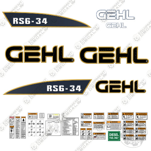 Fits GEHL RS6-34 Decal Kit Telescopic Forklift Decals 34, decal kit, rs6