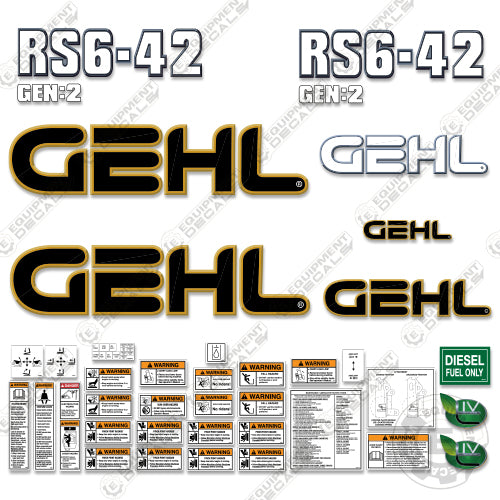 Fits GEHL RS6-42 Decal Kit Gen:2 Telescopic Forklift (Older Style) decal kit, rs6, rs6-42, rs642