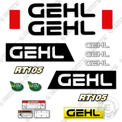 Fits GEHL RT105 Decal Kit Skid Steer 105, decal kit, gehl, rt-105, rt105, skid steer, skidsteer